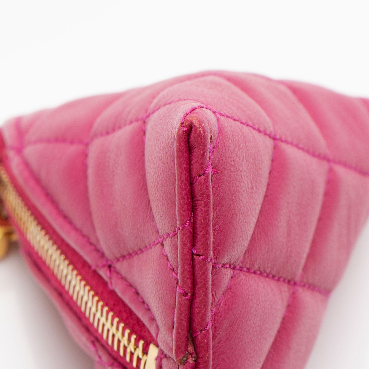 Saint Laurent Quilted Lambskin Triangle Charm Handbag