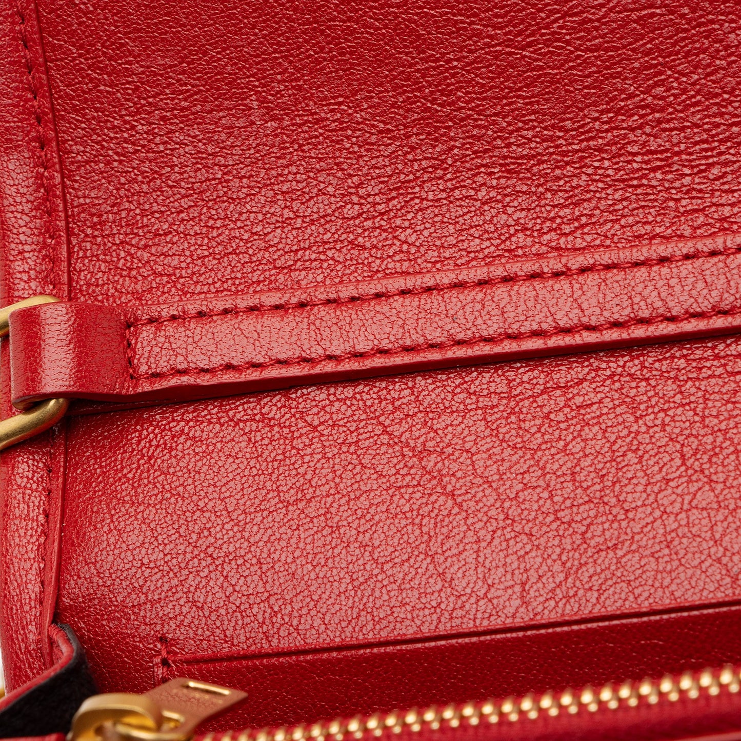 Saint Laurent Quilted Leather Monogram Becky Chain Wallet Handbag