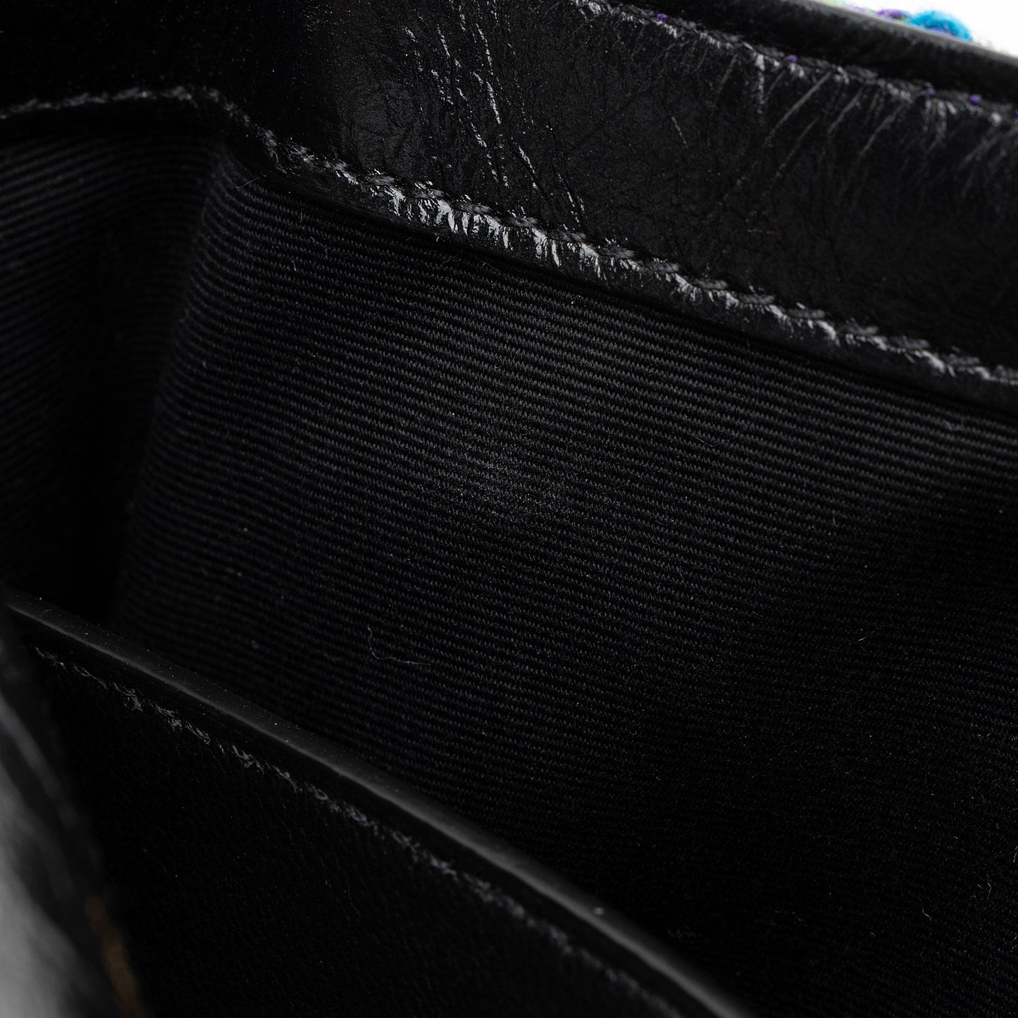 Saint Laurent Tweed Crinkled Leather Niki Baby Shoulder Bag