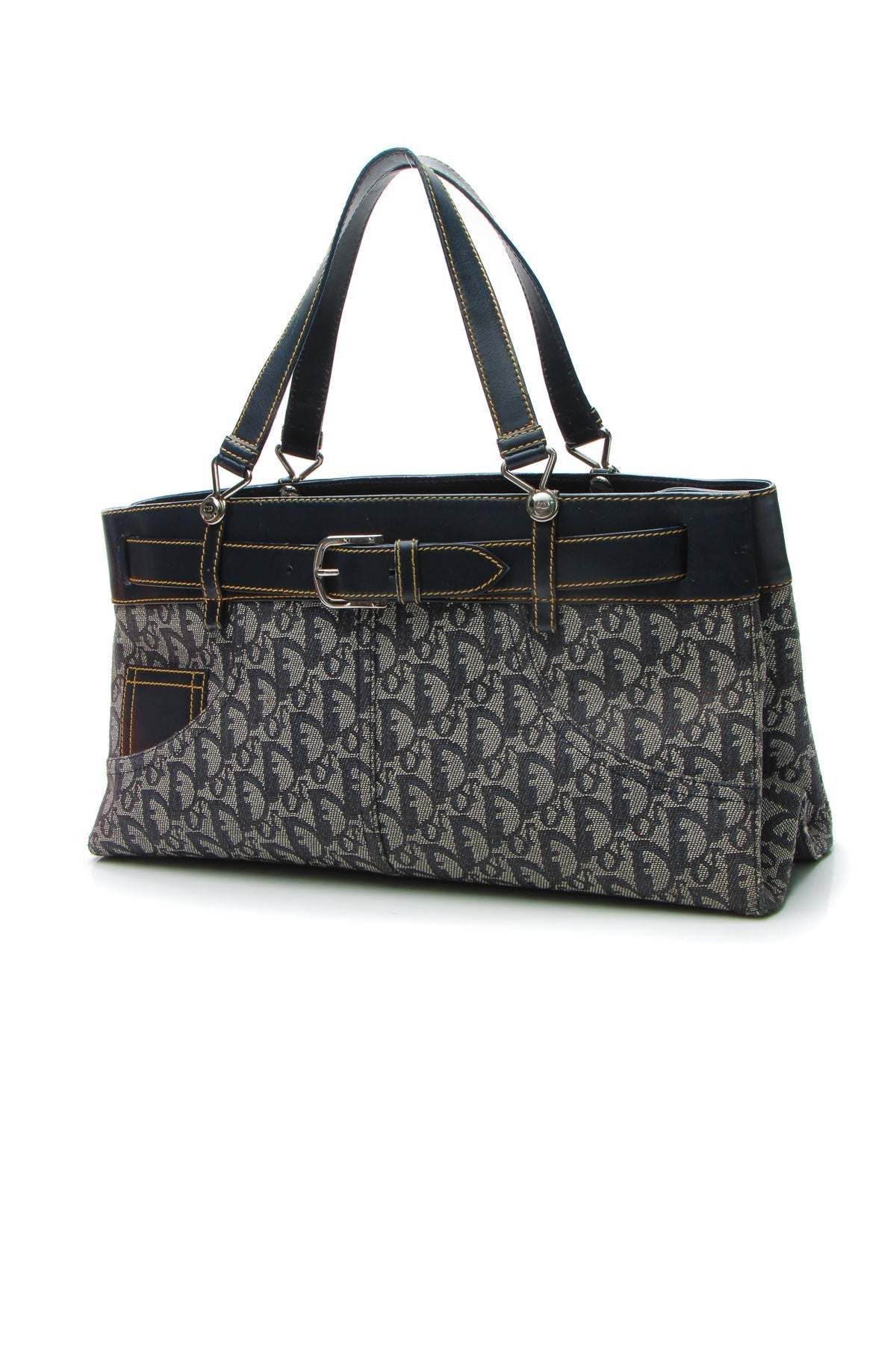 Christian Dior Vintage Trotter Horizontal Tote Bag - Navy product photo – Pods & Beats