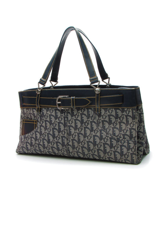 Christian Dior Vintage Trotter Horizontal Tote Bag - Navy product photo – Pods & Beats