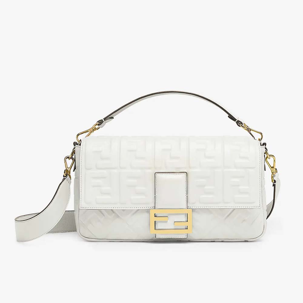 Fendi BAGUETTE LARGE White Leather Bag product photo – Pods & Beats