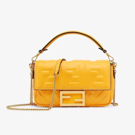Fendi BAGUETTE Orange Nappa Leather Bag Featuring The FF Motif product photo – Pods & Beats