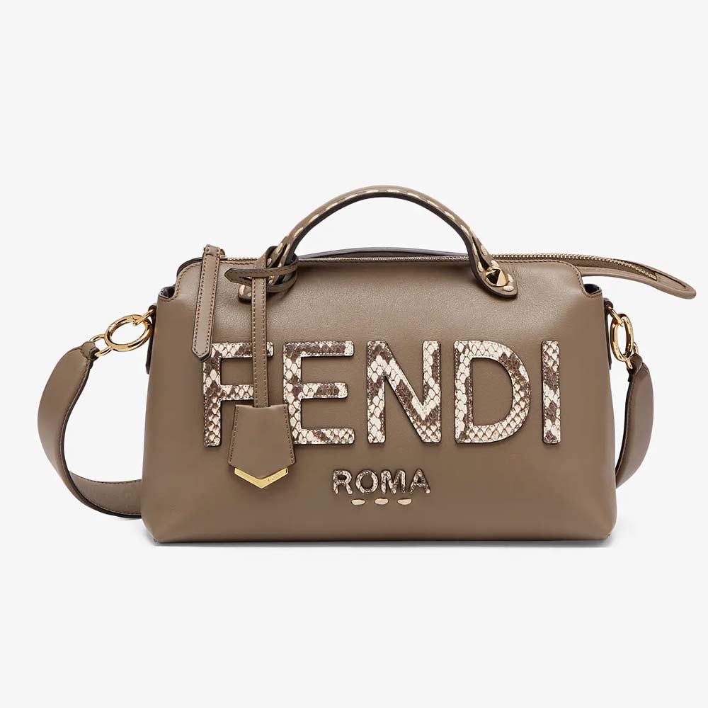 Fendi BY THE WAY MEDIUM Grey Leather and Elaphe Boston Bag product photo – Pods & Beats