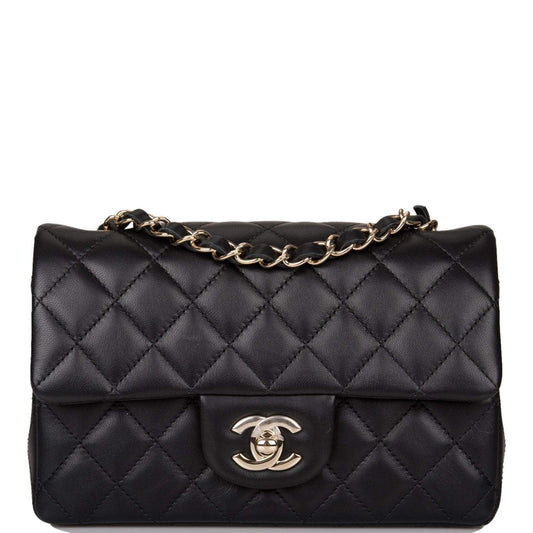 Chanel Chanel Black Quilted Lambskin Rectangular Mini Classic Flap Bag Light Gold Hardware product photo – Pods & Beats