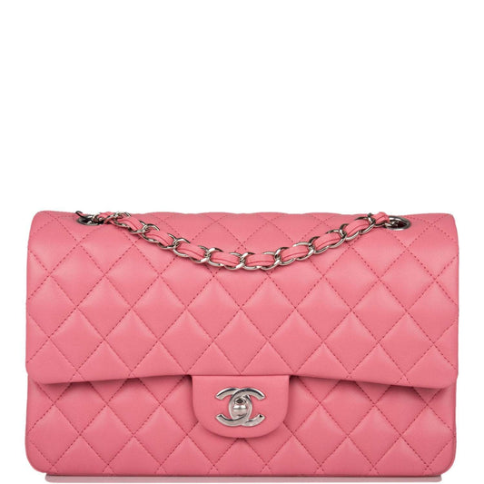 Chanel Chanel  Medium Classic Double Flap Bag Rose Quilted Lambskin Silver Hardware product photo – Pods & Beats