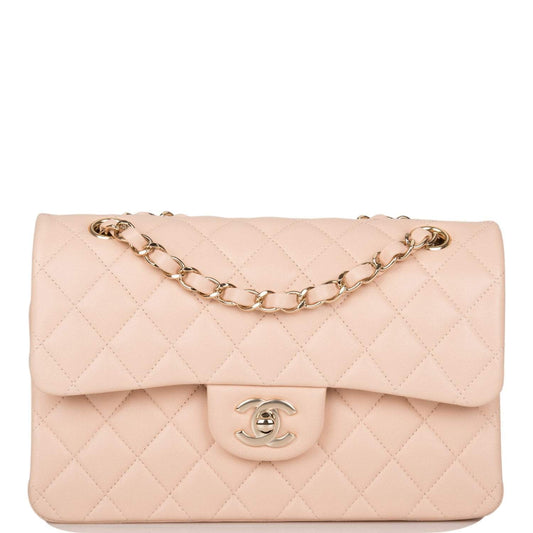 Chanel Chanel Beige Quilted Lambskin Small Classic Double Flap Bag Light Gold Hardware product photo – Pods & Beats