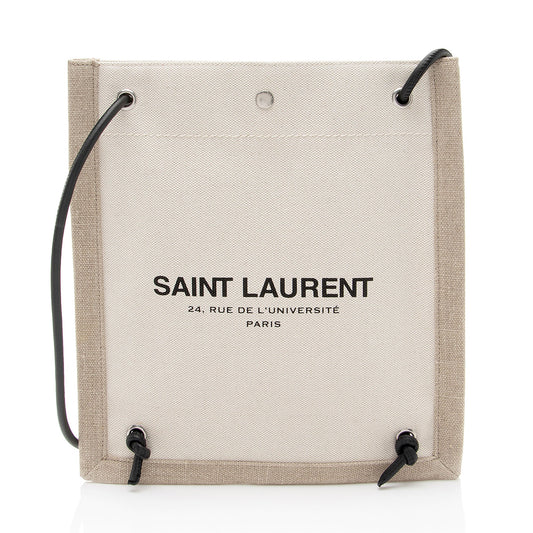 Saint Laurent Canvas Calfskin Rive Gauche Backpack Handbag