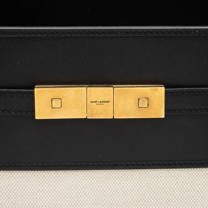 Saint Laurent Canvas Leather Manhattan Medium Satchel Handbag