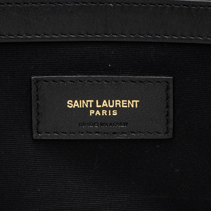 Saint Laurent Canvas Leather Manhattan Medium Satchel Handbag