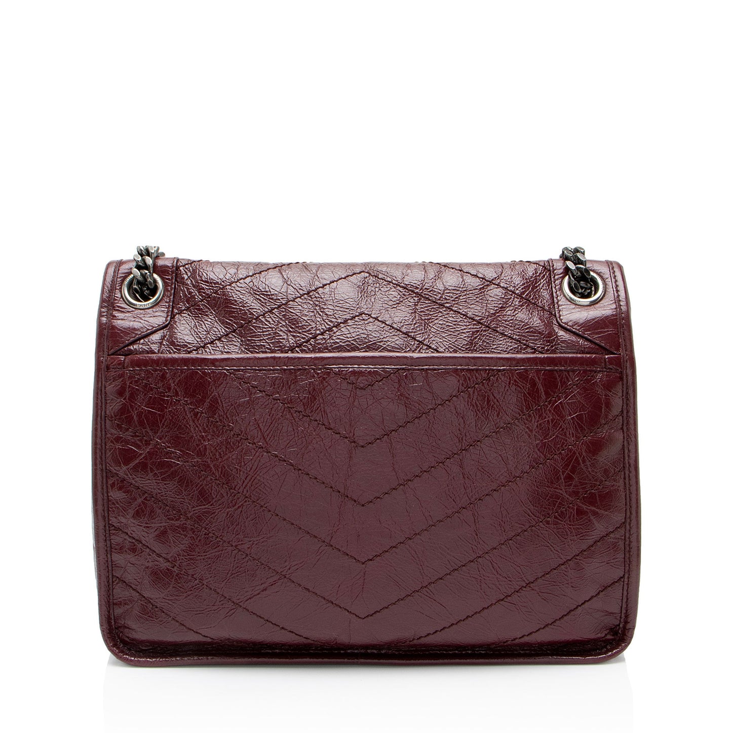 Saint Laurent Crinkled Calfskin Monogram Niki Medium Shoulder Bag