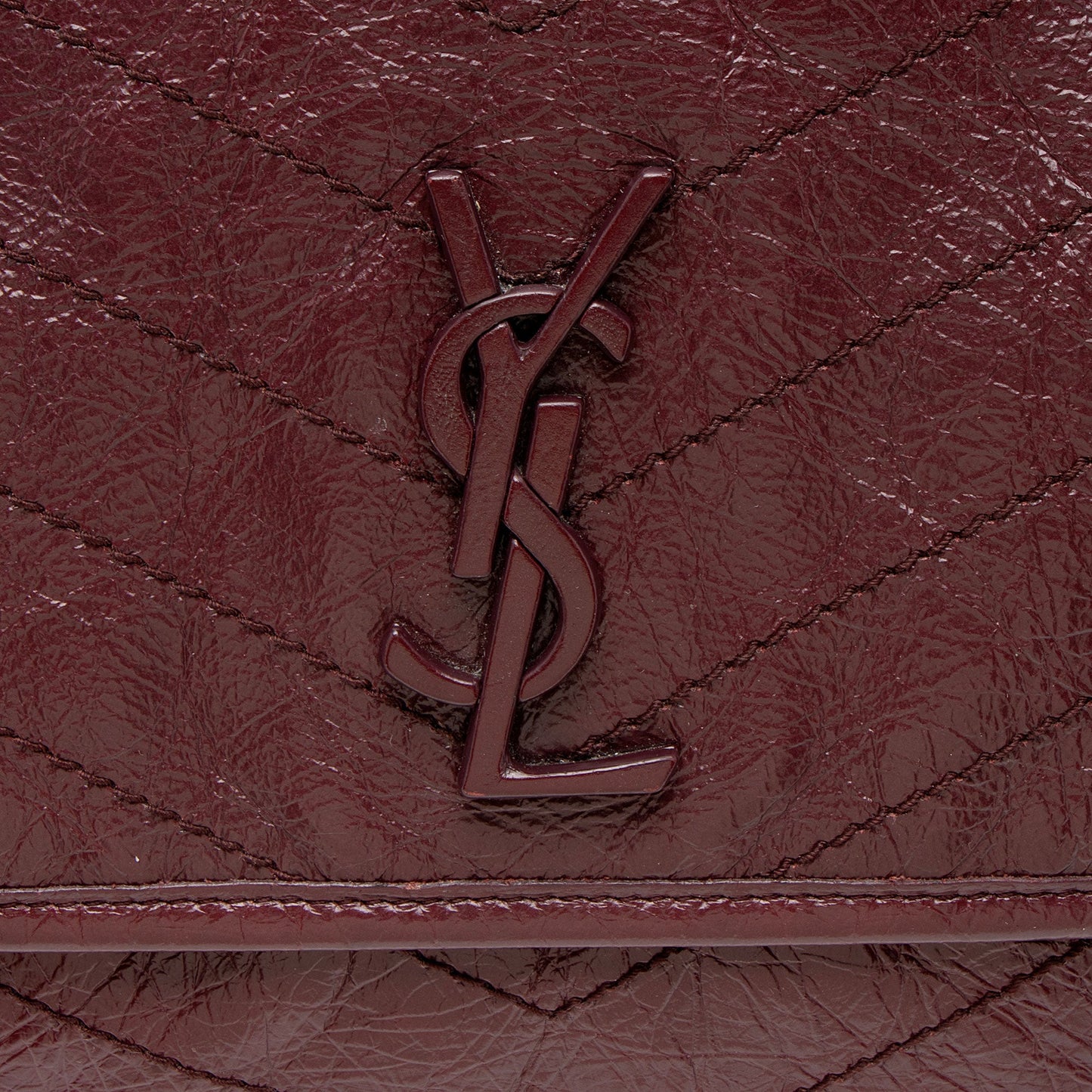 Saint Laurent Crinkled Calfskin Monogram Niki Medium Shoulder Bag