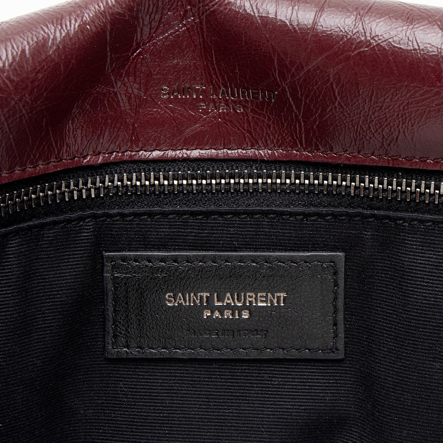 Saint Laurent Crinkled Calfskin Monogram Niki Medium Shoulder Bag