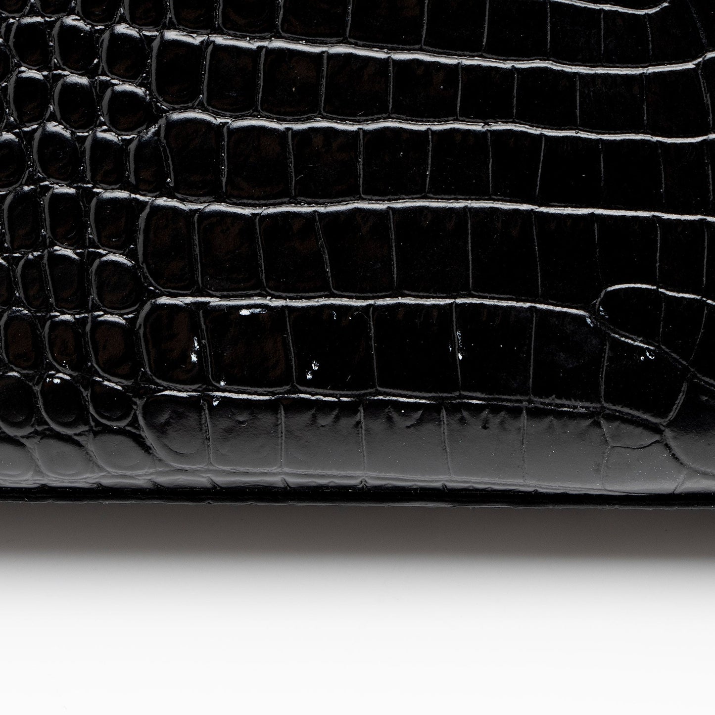 Saint Laurent Croc Embossed Leather Monogram Kate Tassel Clutch Handba