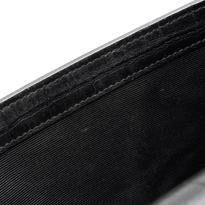 Saint Laurent Croc Embossed Leather Monogram Kate Tassel Medium Should