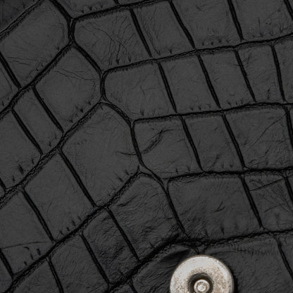 Saint Laurent Croc Embossed Leather Monogram Kate Tassel Medium Should