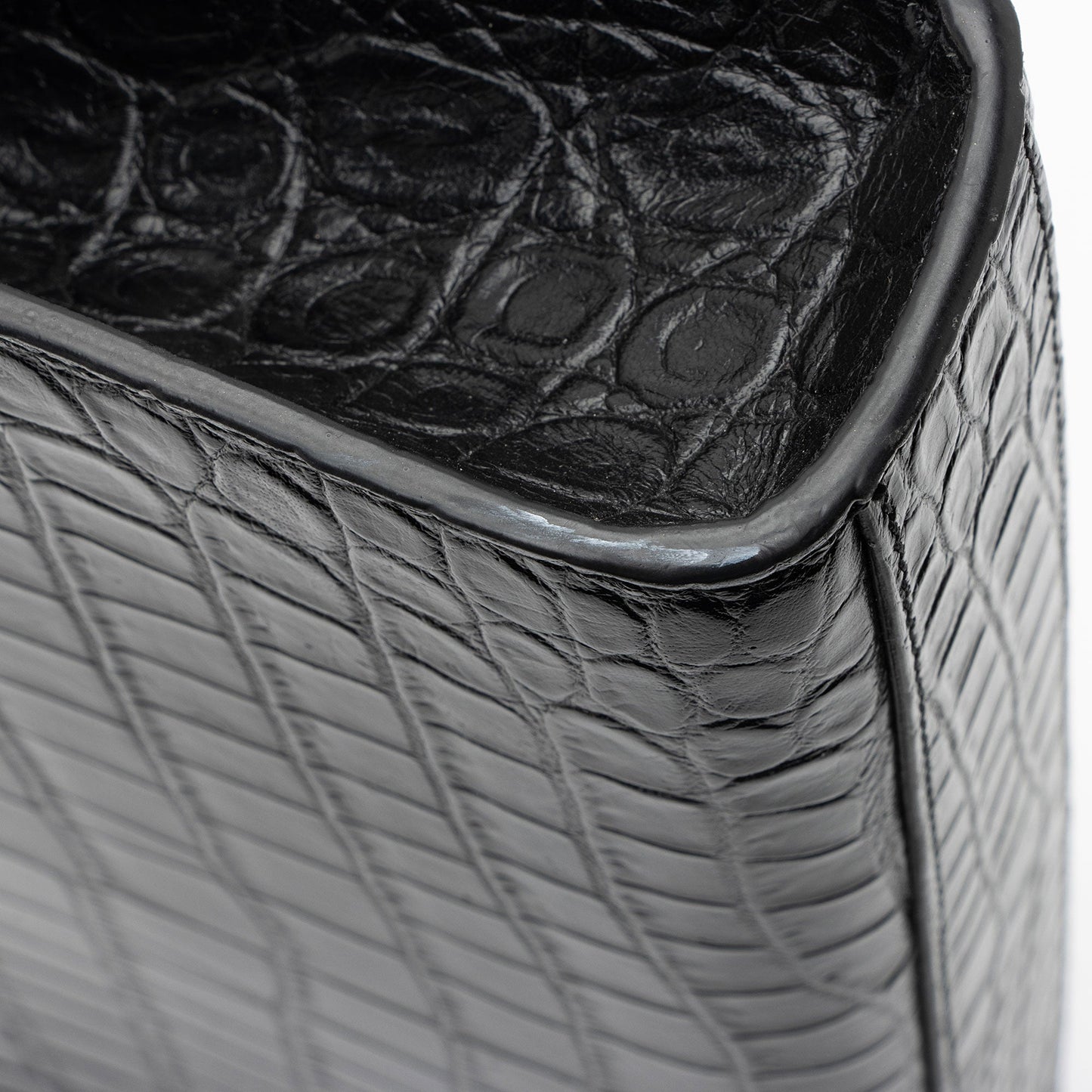 Saint Laurent Croc Embossed Leather Monogram Kate Tassel Medium Should