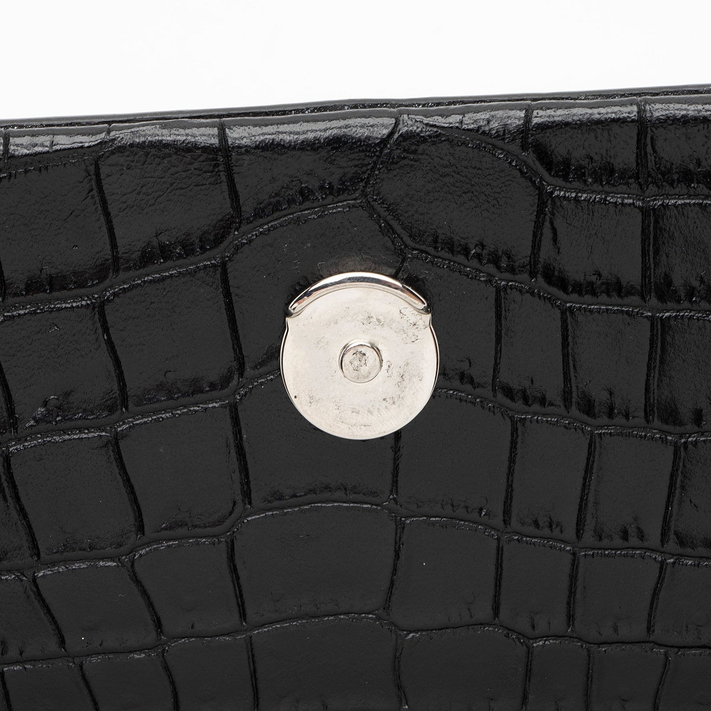 Saint Laurent Croc Embossed Leather Monogram Kate Tassel Medium Should