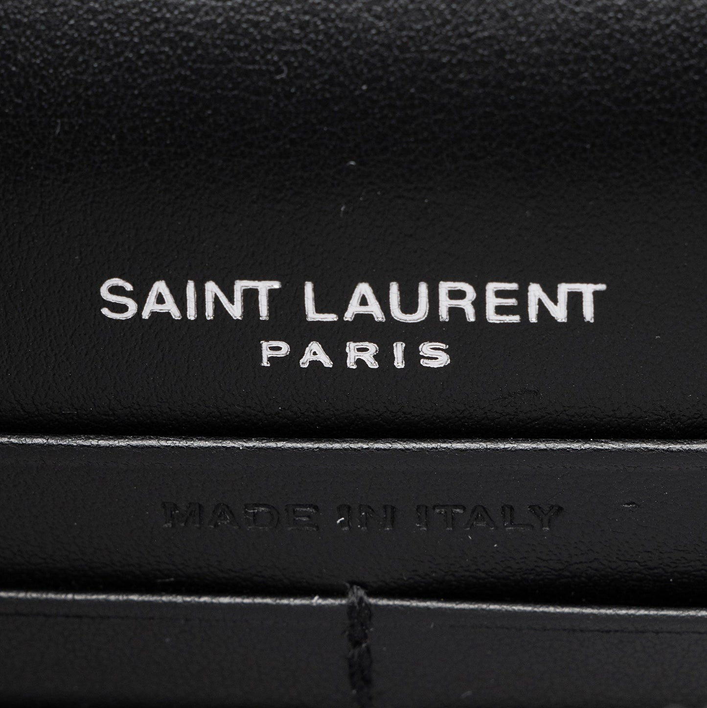 Saint Laurent Croc Embossed Leather Monogram Sunset Chain Wallet Handb