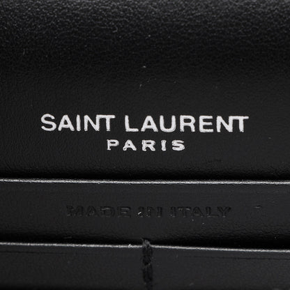 Saint Laurent Croc Embossed Leather Monogram Sunset Chain Wallet Handb