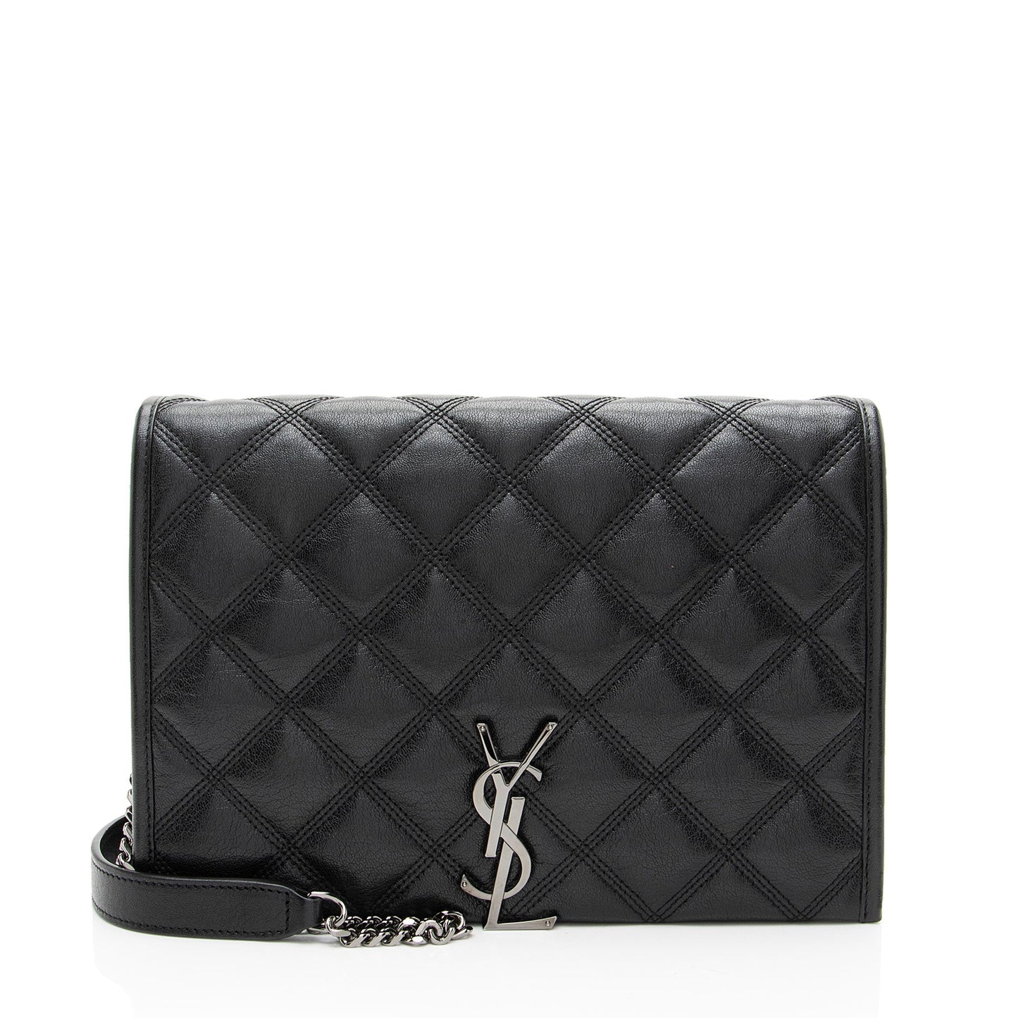 Saint Laurent Diamond Quilted Leather Monogram Becky Small Shoulder Ba