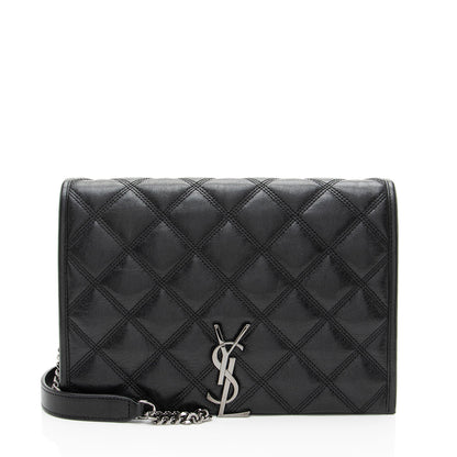 Saint Laurent Diamond Quilted Leather Monogram Becky Small Shoulder Ba