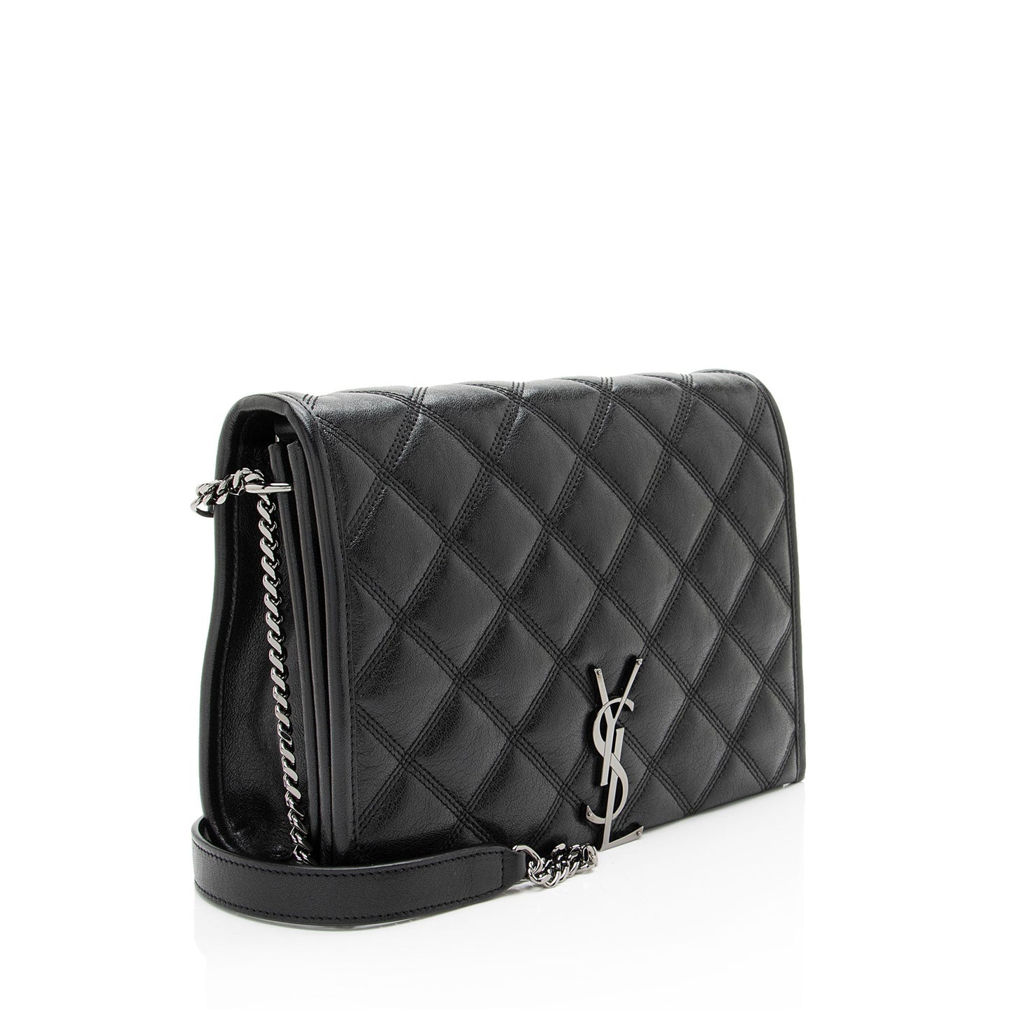 Saint Laurent Diamond Quilted Leather Monogram Becky Small Shoulder Ba