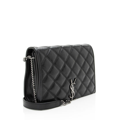 Saint Laurent Diamond Quilted Leather Monogram Becky Small Shoulder Ba