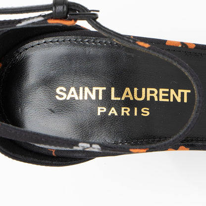 Saint Laurent Satin Floral Bea Sandals - Size 7 / 37 Handbag