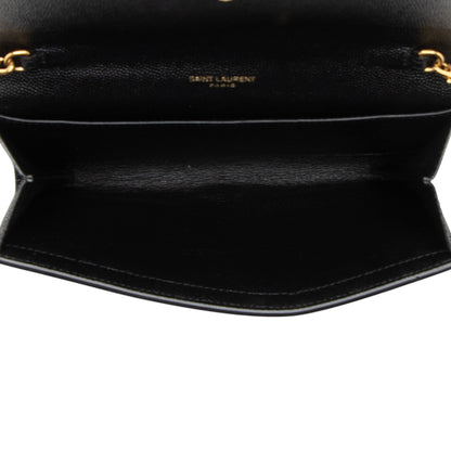 Saint Laurent Grain De Poudre Monogram Uptown Chain Wallet Handbag