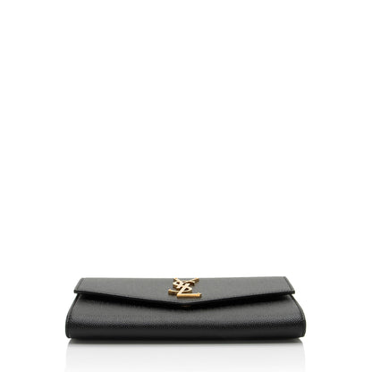 Saint Laurent Grain De Poudre Monogram Uptown Chain Wallet Handbag