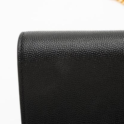 Saint Laurent Grain De Poudre Monogram Uptown Chain Wallet Handbag