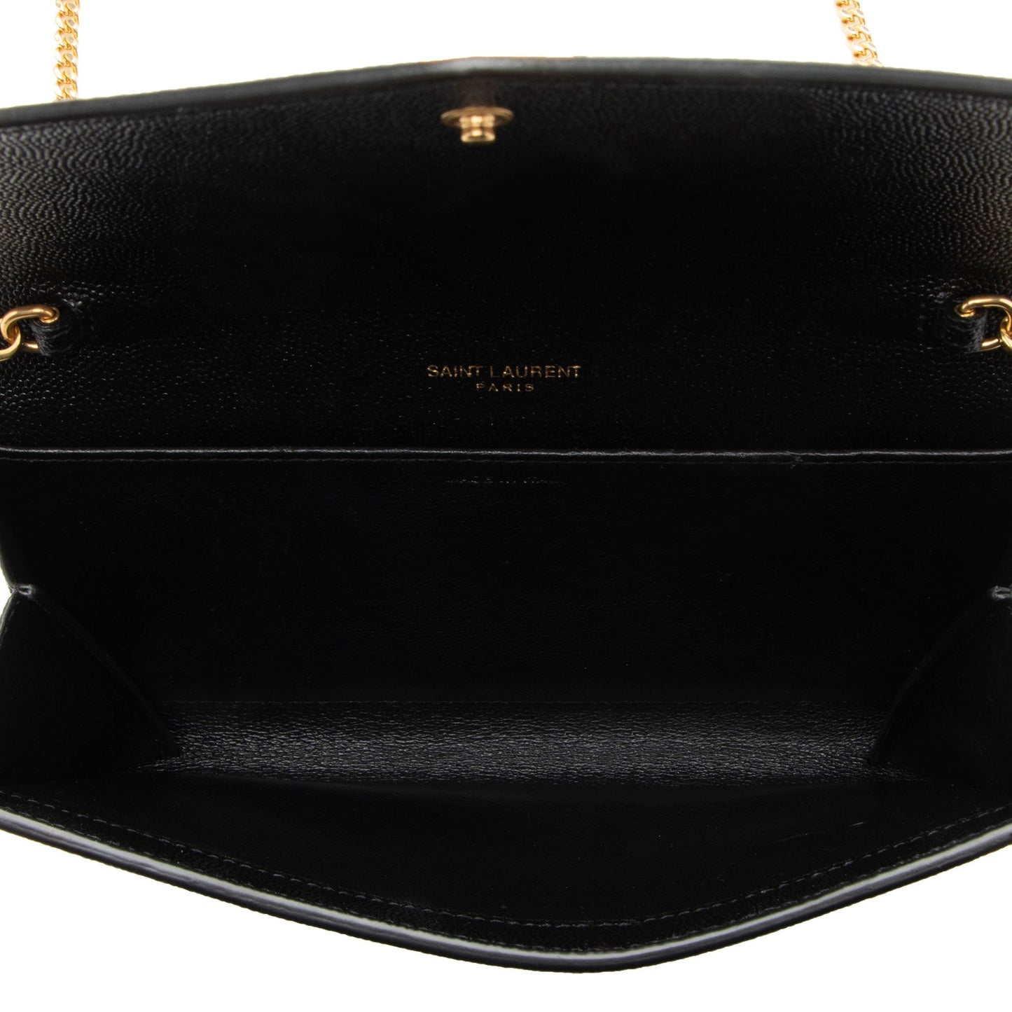 Saint Laurent Grain De Poudre Monogram Uptown Chain Wallet Handbag