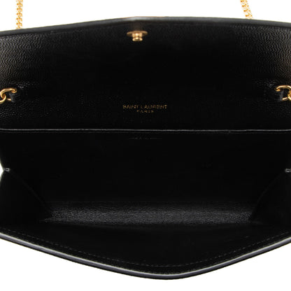 Saint Laurent Grain De Poudre Monogram Uptown Chain Wallet Handbag