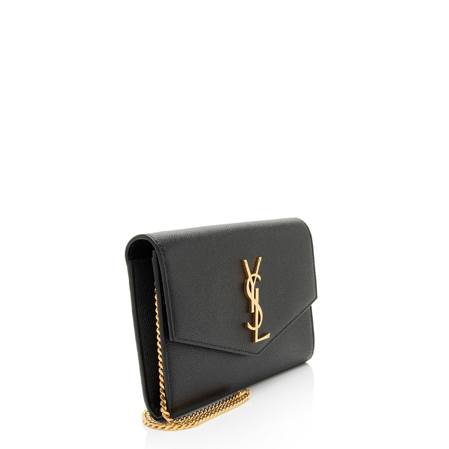 Saint Laurent Grain De Poudre Monogram Uptown Chain Wallet Handbag
