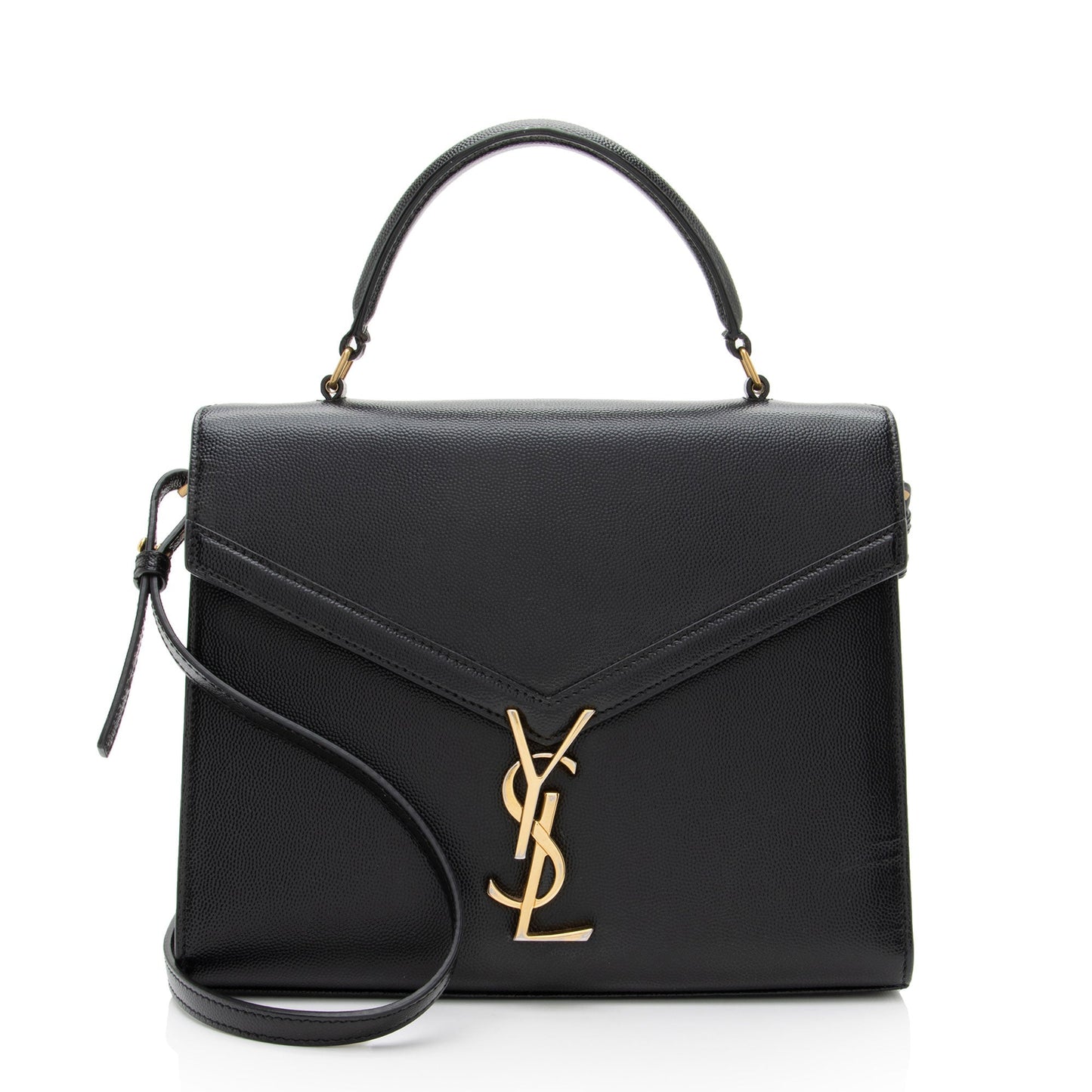 Saint Laurent Grain de Poudre Monogram Cassandra Medium Top Handle Han