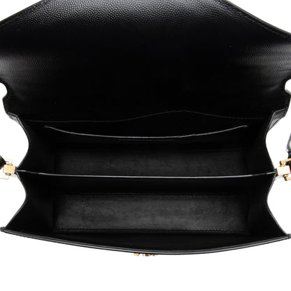 Saint Laurent Grain de Poudre Monogram Cassandra Medium Top Handle Han