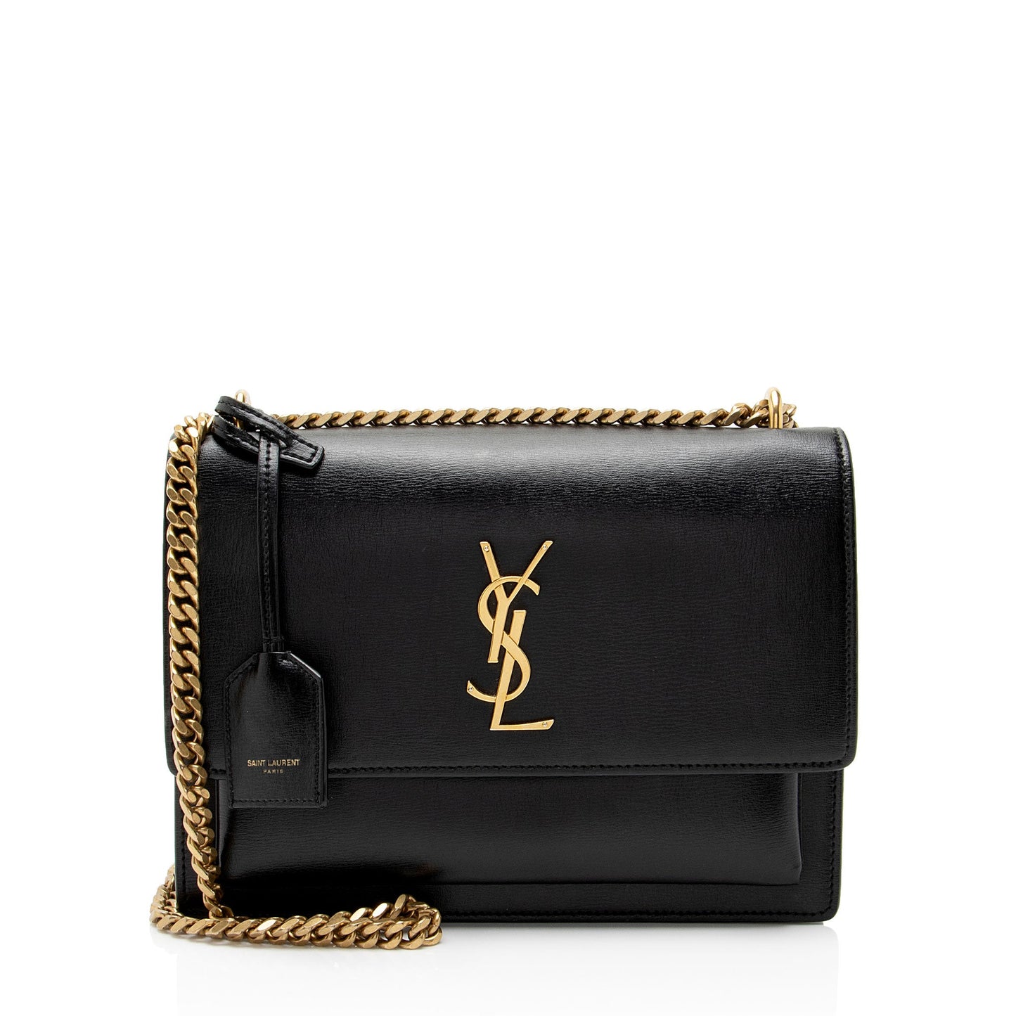 Saint Laurent Grained Calfskin Monogram Sunset Medium Shoulder Bag