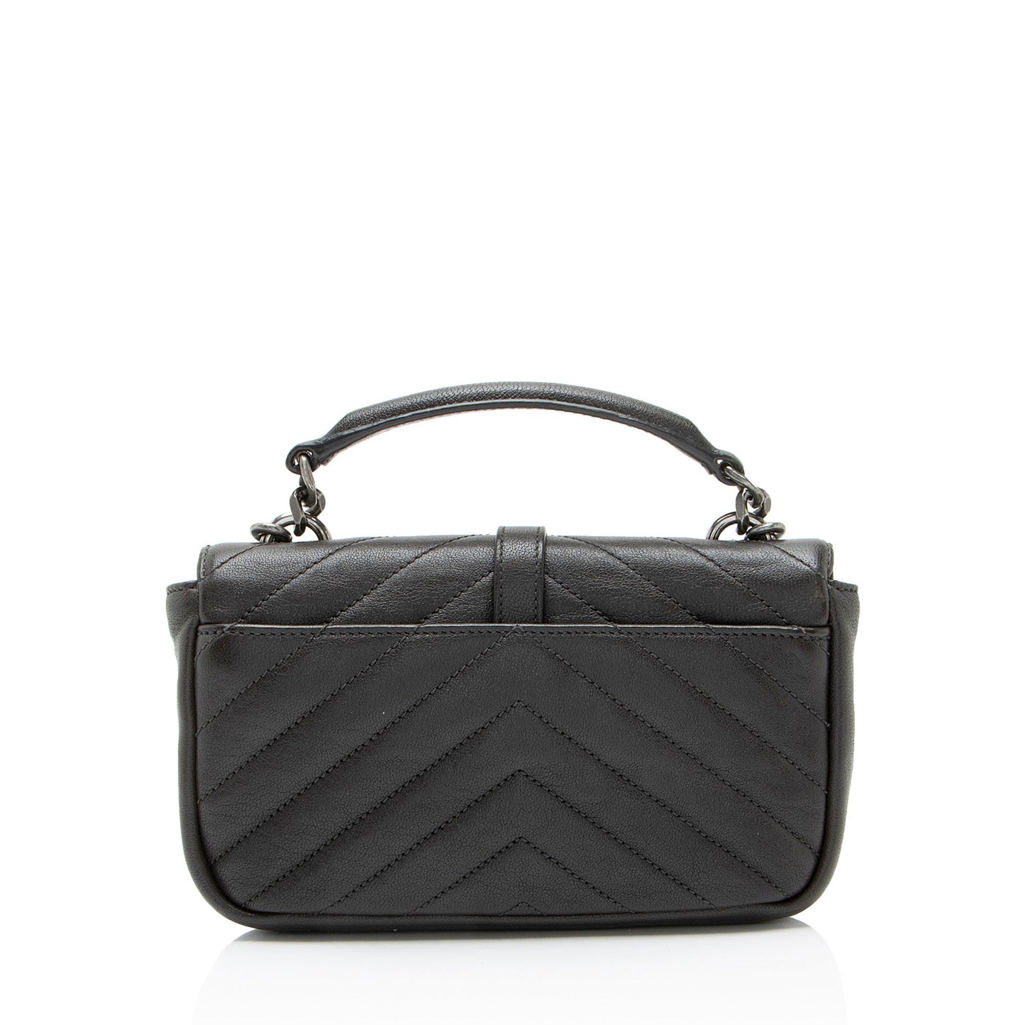 Saint Laurent Matelasse Calfskin Monogram College Mini Shoulder Bag
