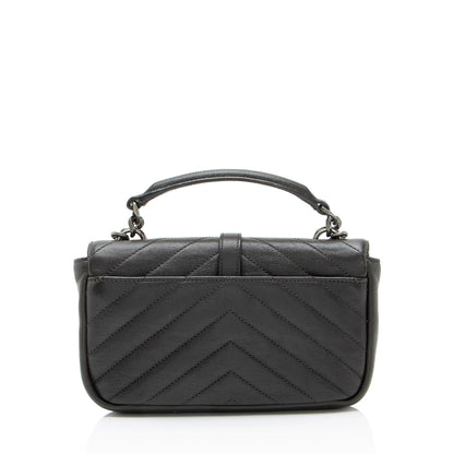 Saint Laurent Matelasse Calfskin Monogram College Mini Shoulder Bag