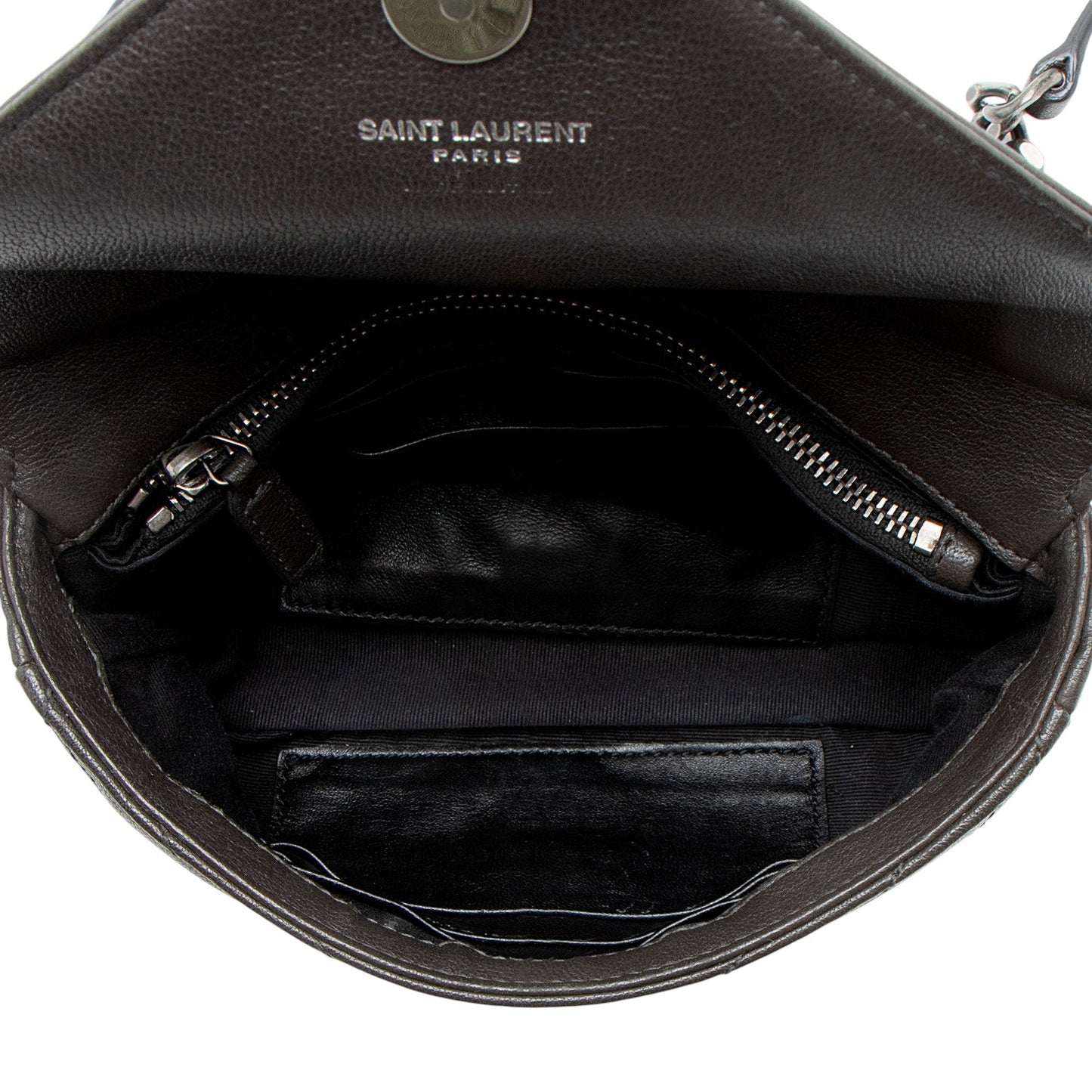 Saint Laurent Matelasse Calfskin Monogram College Mini Shoulder Bag