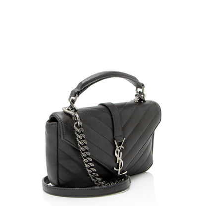 Saint Laurent Matelasse Calfskin Monogram College Mini Shoulder Bag