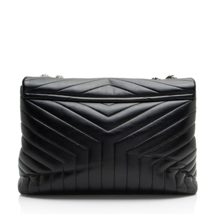 Saint Laurent Matelasse Calfskin Monogram LouLou Chain Large Shoulder
