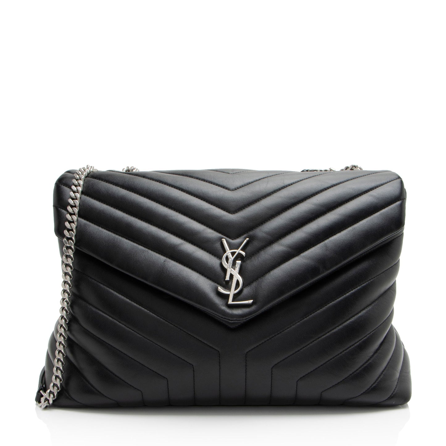 Saint Laurent Matelasse Calfskin Monogram LouLou Chain Large Shoulder