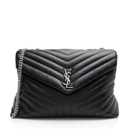 Saint Laurent Matelasse Calfskin Monogram LouLou Chain Large Shoulder