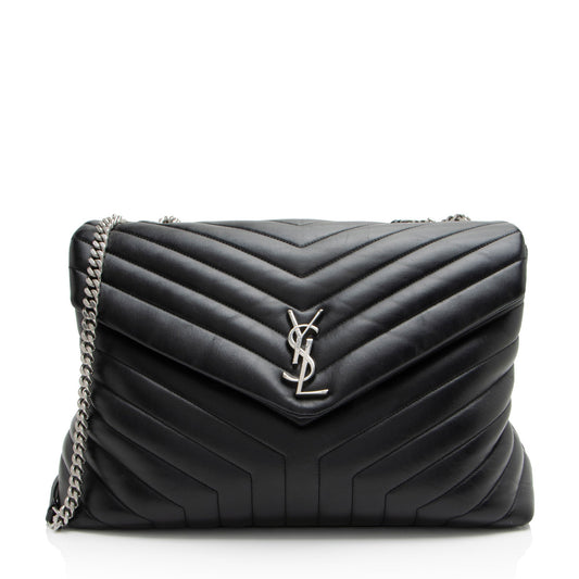 Saint Laurent Matelasse Calfskin Monogram LouLou Chain Large Shoulder