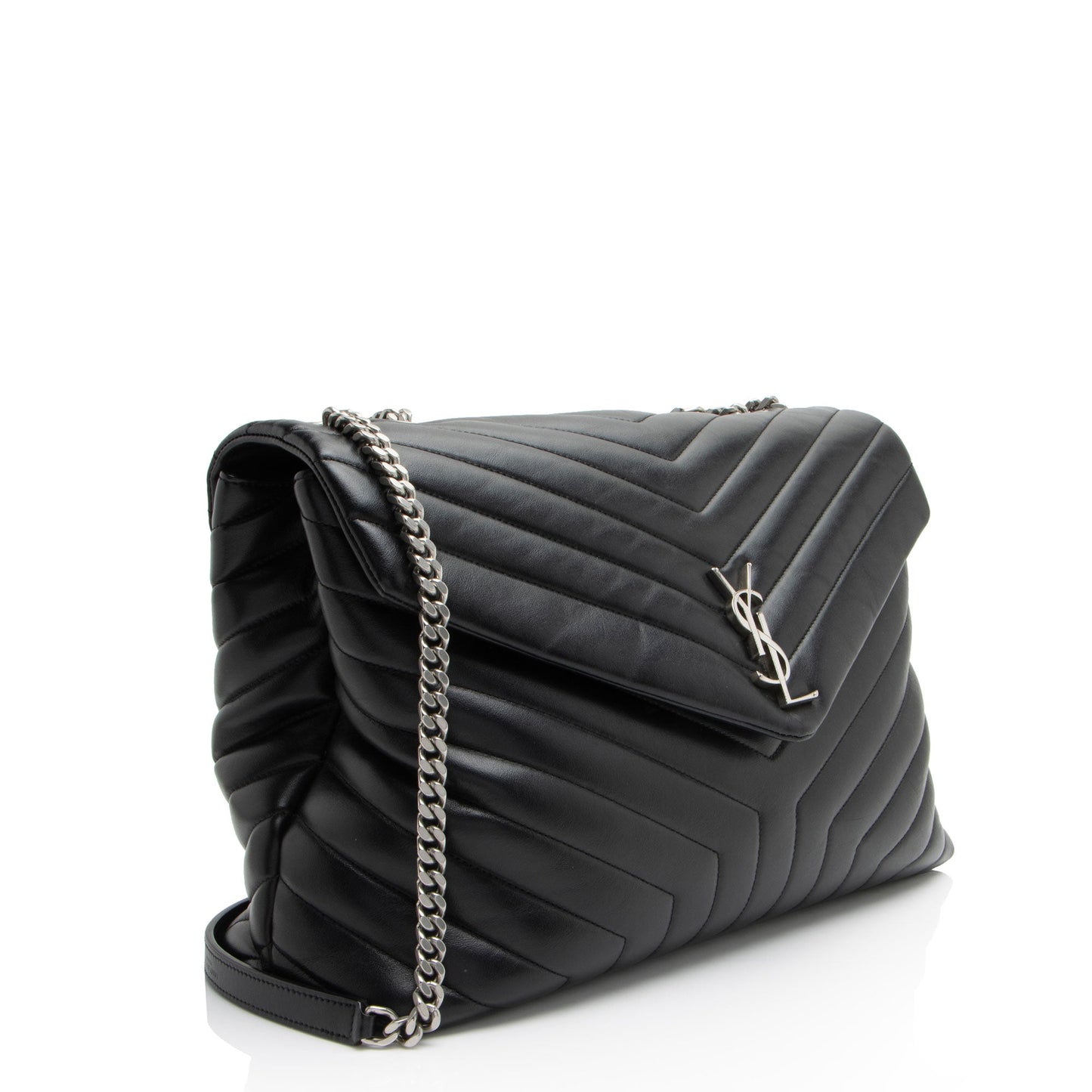 Saint Laurent Matelasse Calfskin Monogram LouLou Chain Large Shoulder