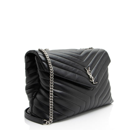 Saint Laurent Matelasse Calfskin Monogram LouLou Chain Large Shoulder