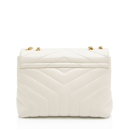 Saint Laurent Matelasse Calfskin Monogram LouLou Chain Small Crossbody