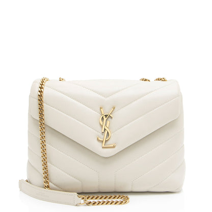 Saint Laurent Matelasse Calfskin Monogram LouLou Chain Small Crossbody